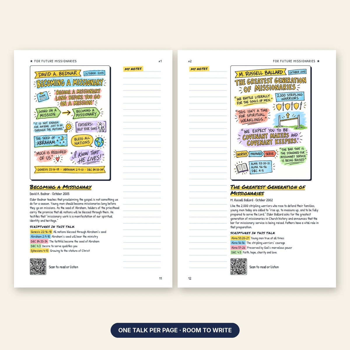Missionary Study Journal sample pages