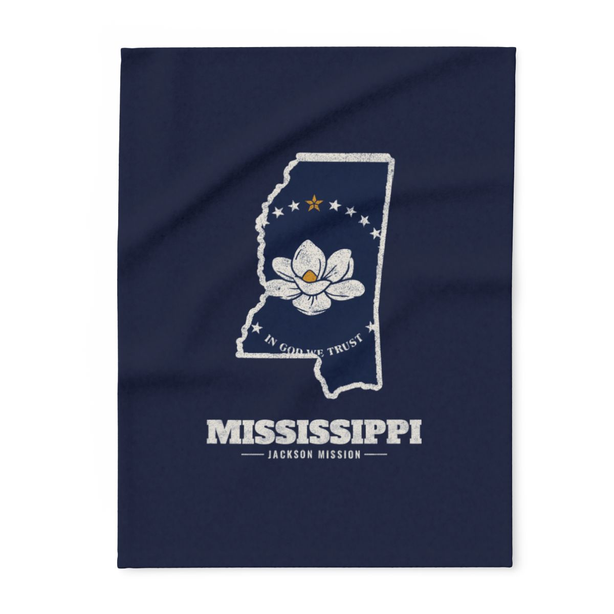 Mississippi Jackson Mission flag map fleece blanket by Weak Things