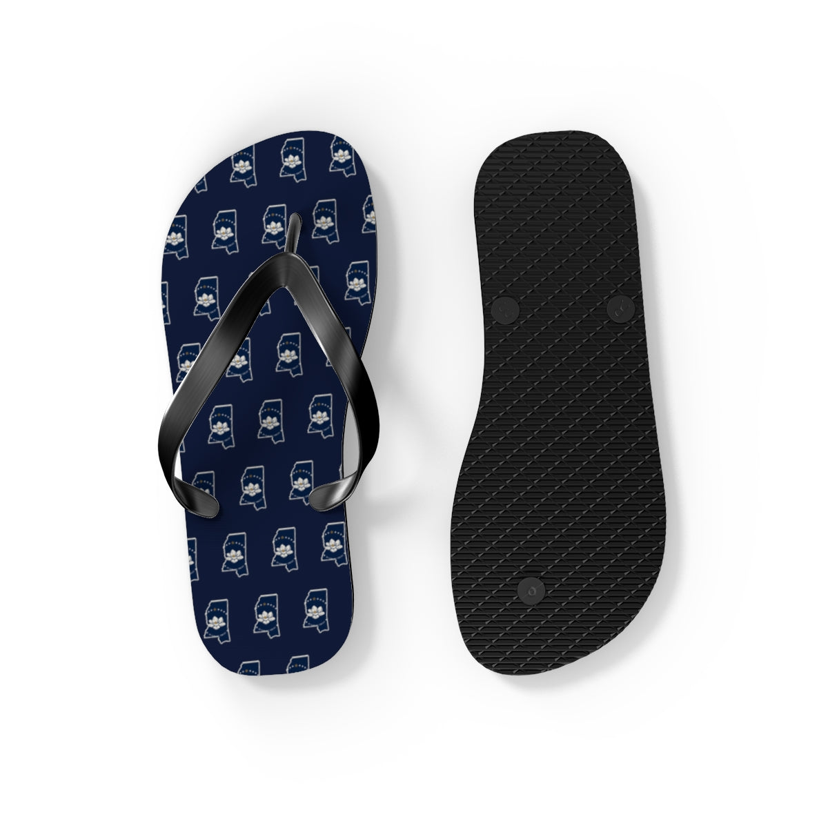 Mississippi Mission flag map flip flops by Weak Things view 4