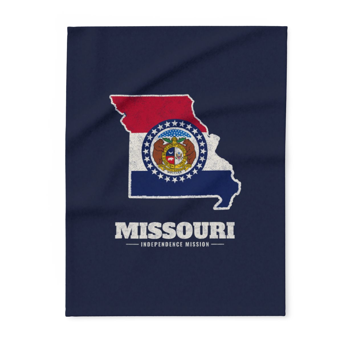Missouri Independence Mission flag map fleece blanket by Weak Things