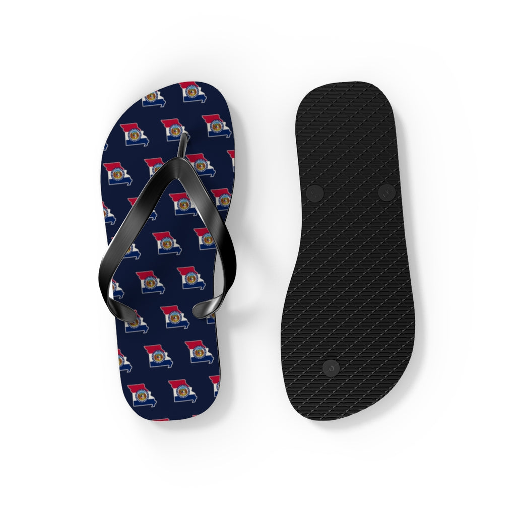 Missouri Mission flag map flip flops by Weak Things view 4