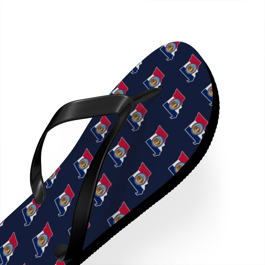Missouri Mission flag map flip flops by Weak Things view 3