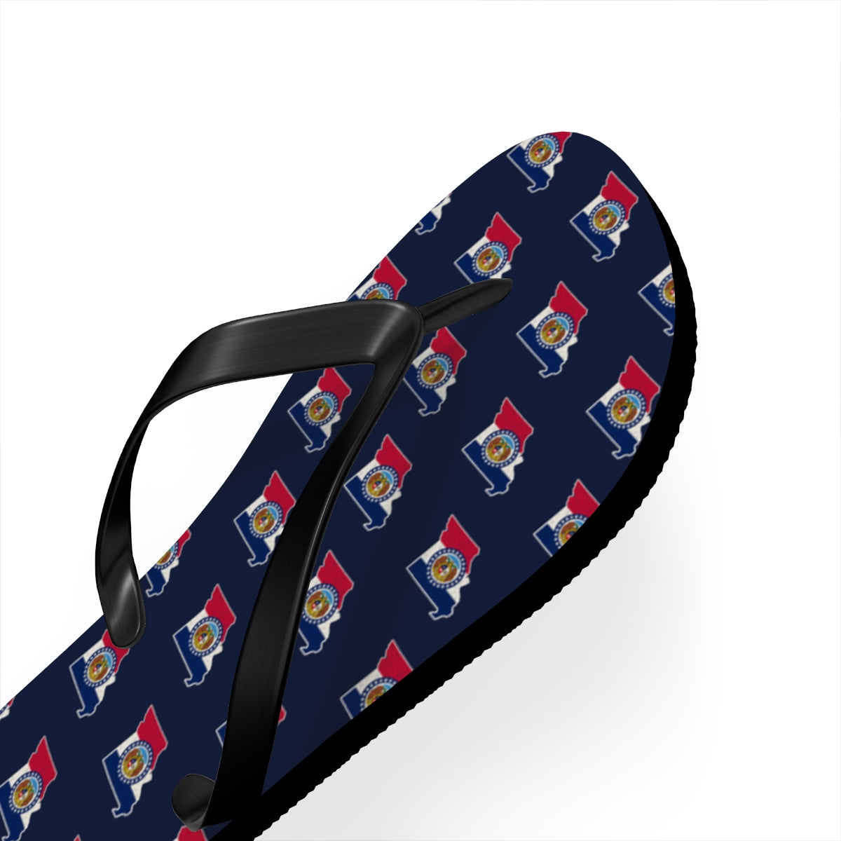 Missouri Mission flag map flip flops by Weak Things view 3