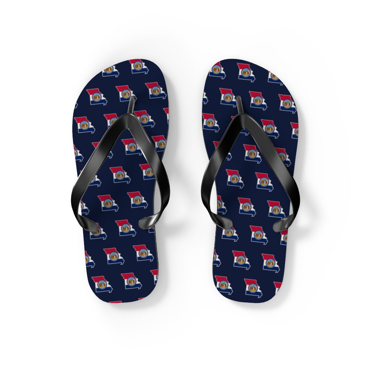 Missouri Mission flag map flip flops by Weak Things view 2