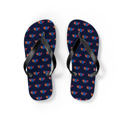 Mongolia Mission flag map flip flops by Weak Things view 2
