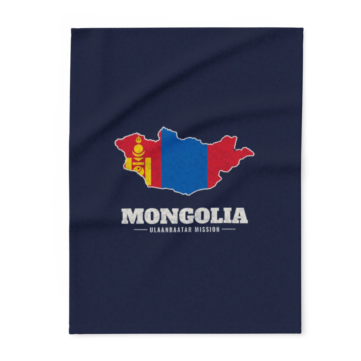 Mongolia Ulaanbaatar Mission flag map fleece blanket by Weak Things
