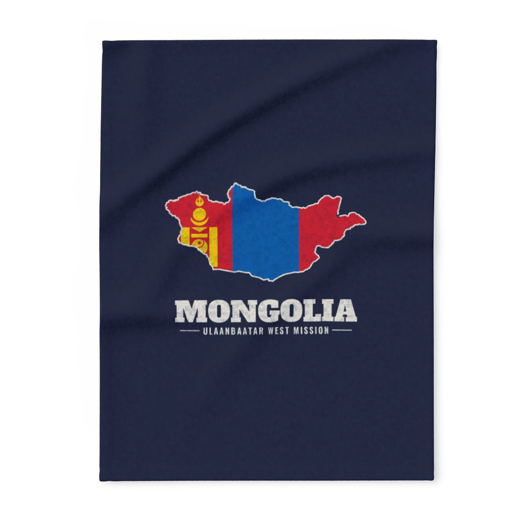 Mongolia Ulaanbaatar West Mission flag map fleece blanket by Weak Things