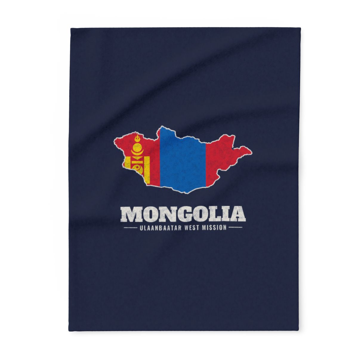 Mongolia Ulaanbaatar West Mission flag map fleece blanket by Weak Things
