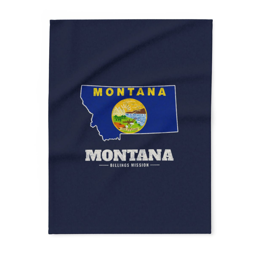 Montana Billings Mission flag map fleece blanket by Weak Things