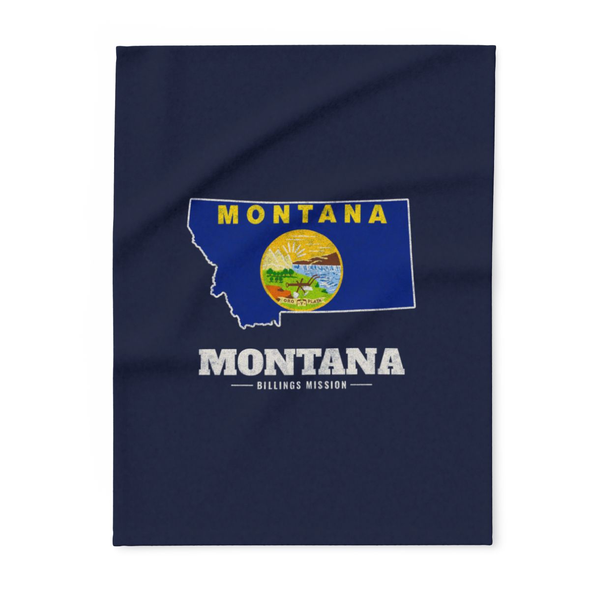 Montana Billings Mission flag map fleece blanket by Weak Things