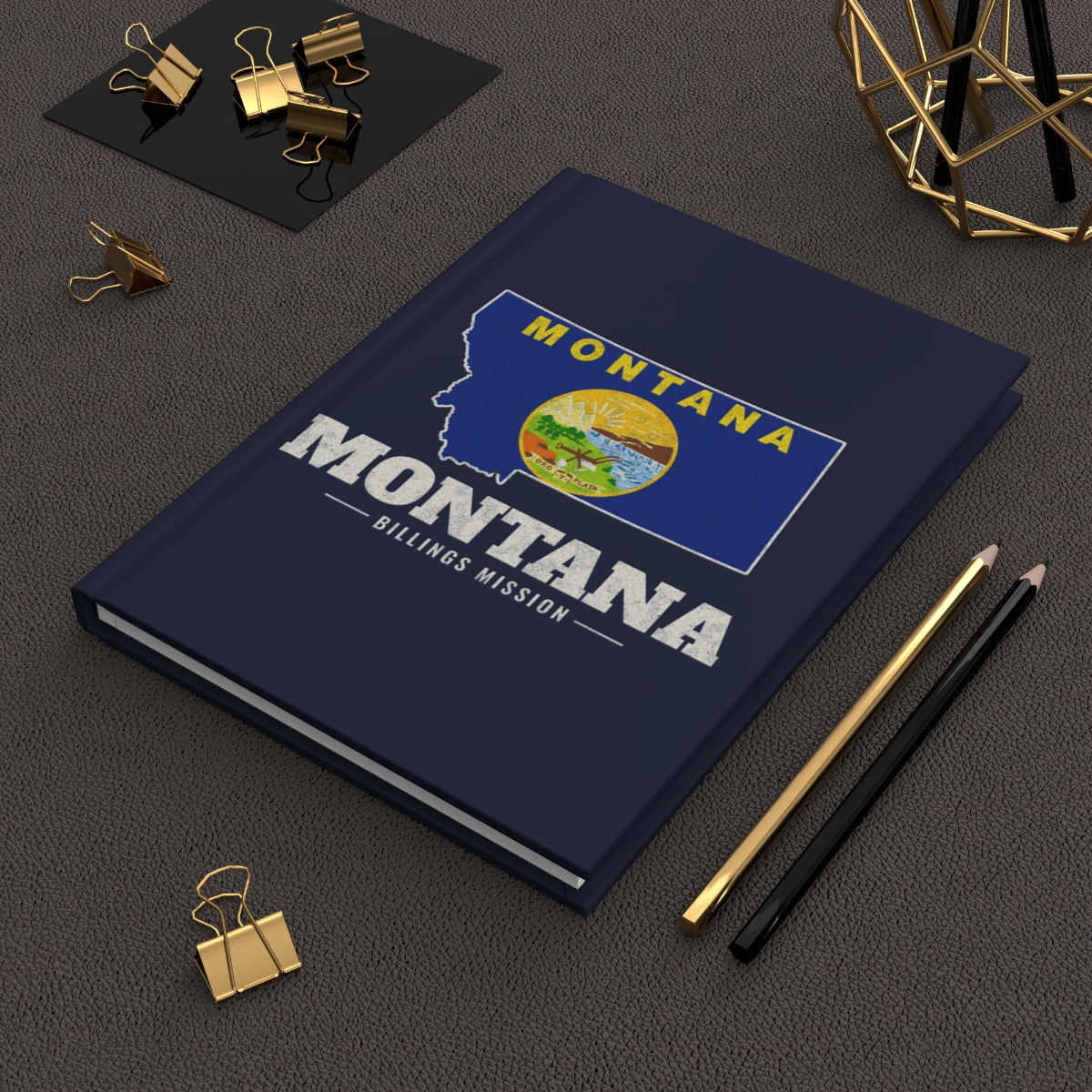 Montana Billings Mission flag map journal by Weak Things view 2