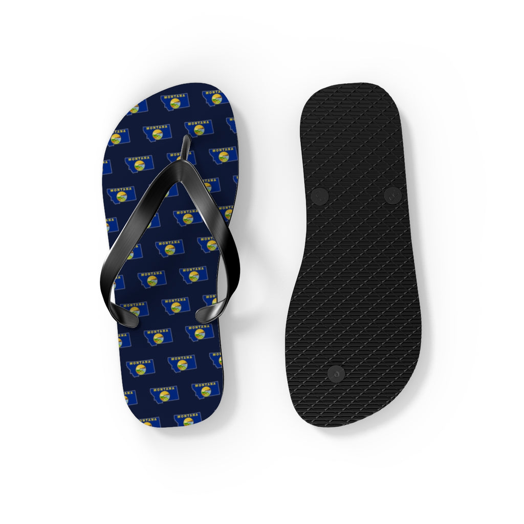 Montana Mission flag map flip flops by Weak Things view 4