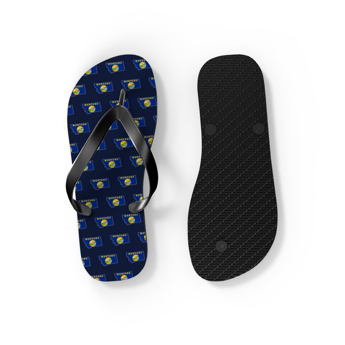 Montana Mission flag map flip flops by Weak Things view 4