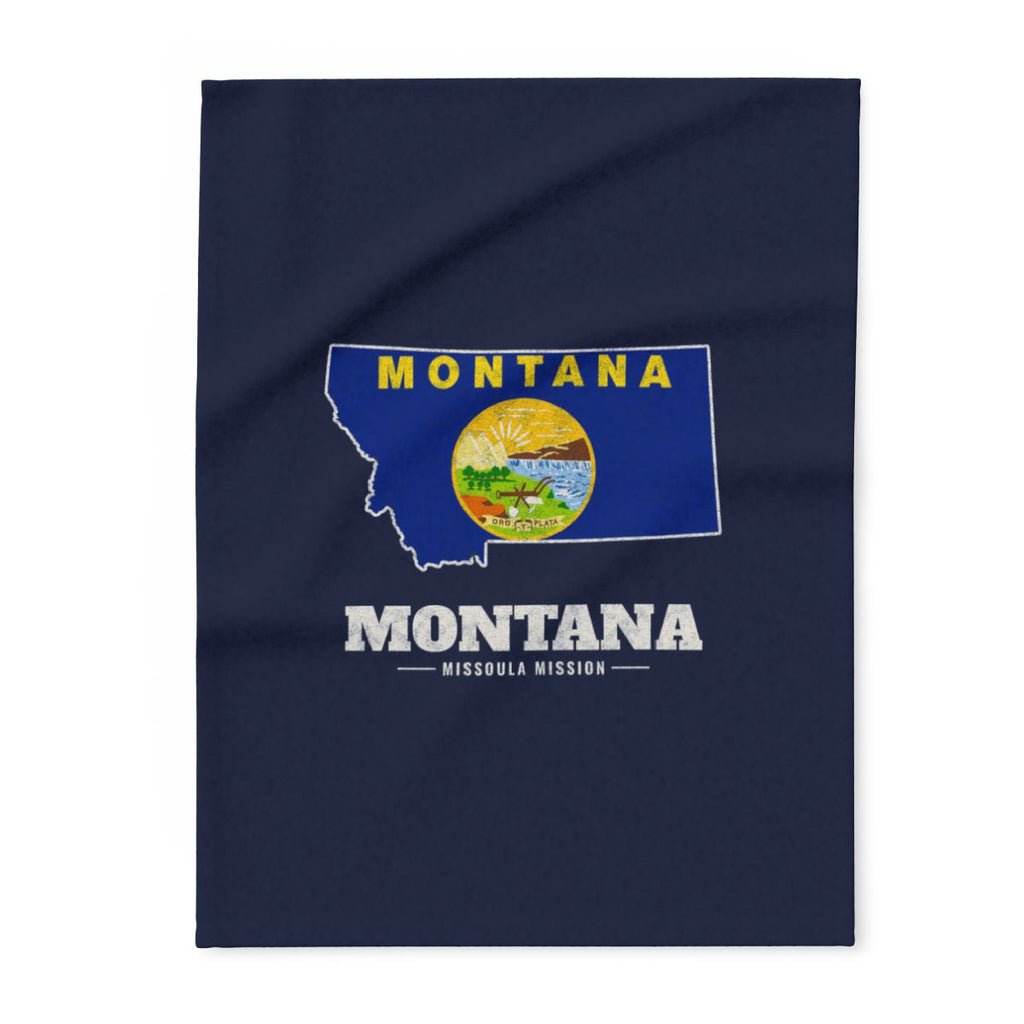 Montana Missoula Mission flag map fleece blanket by Weak Things