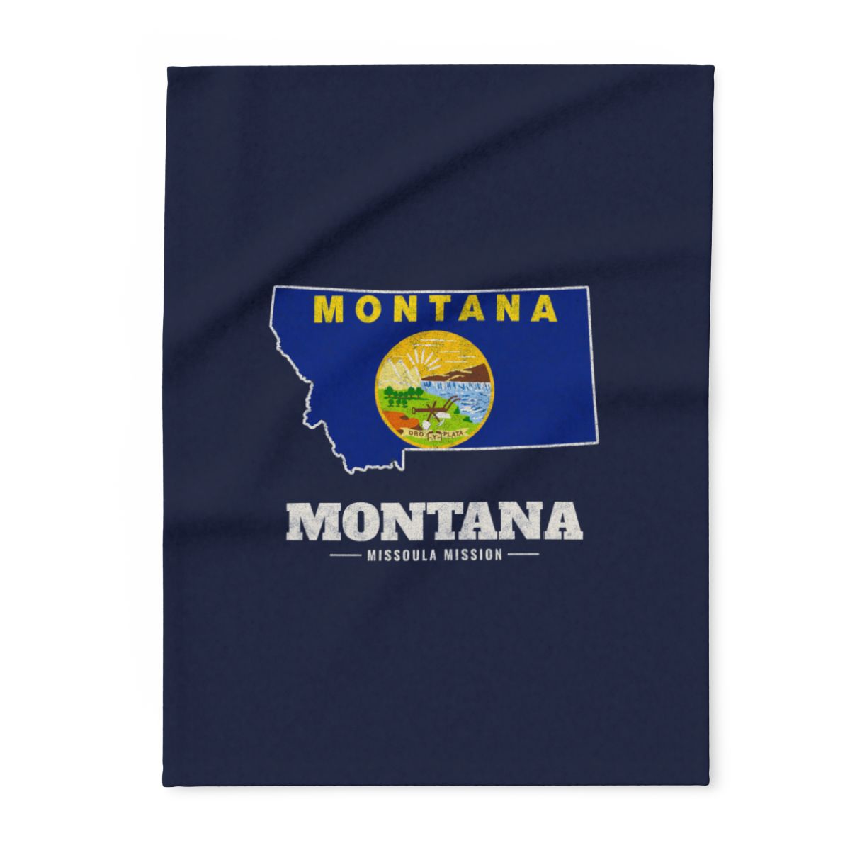 Montana Missoula Mission flag map fleece blanket by Weak Things