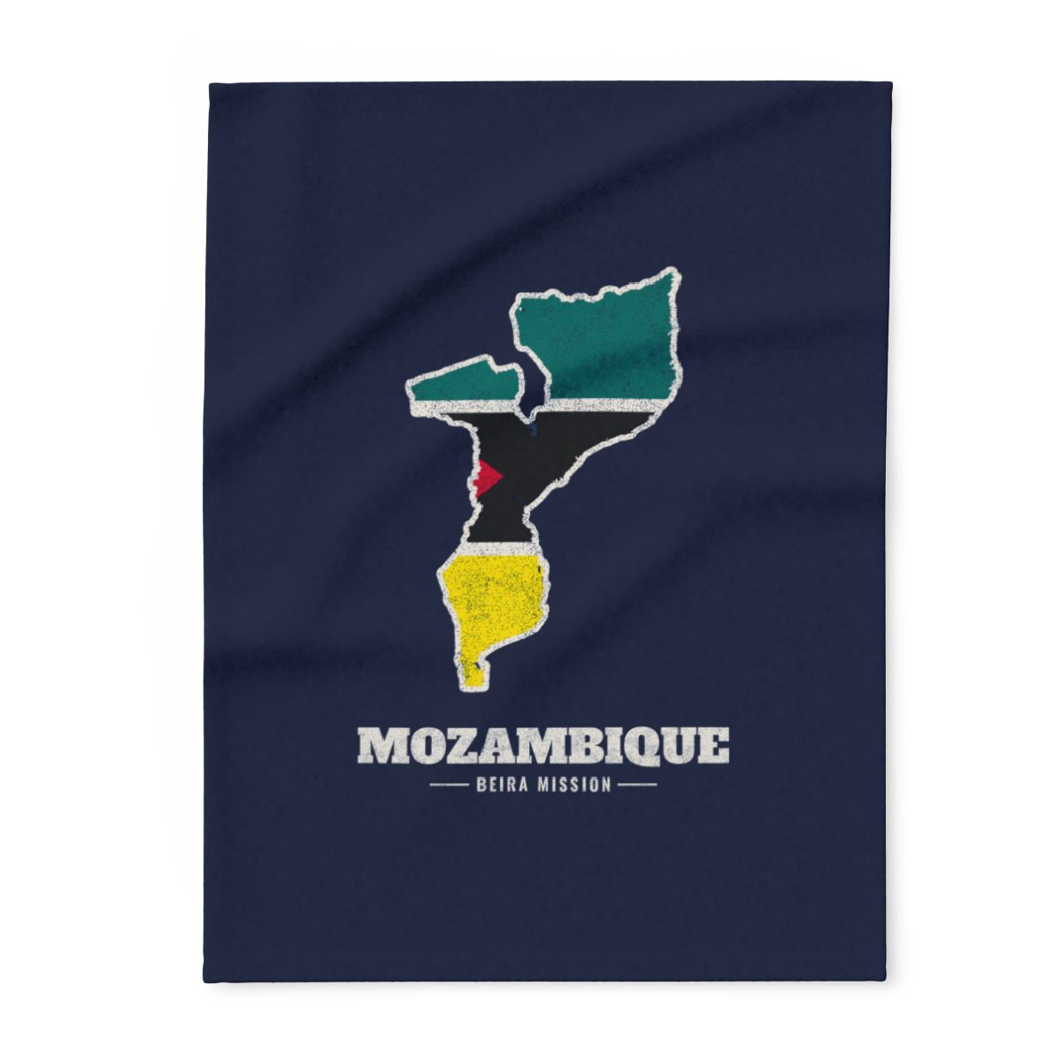Mozambique Beira Mission flag map fleece blanket by Weak Things