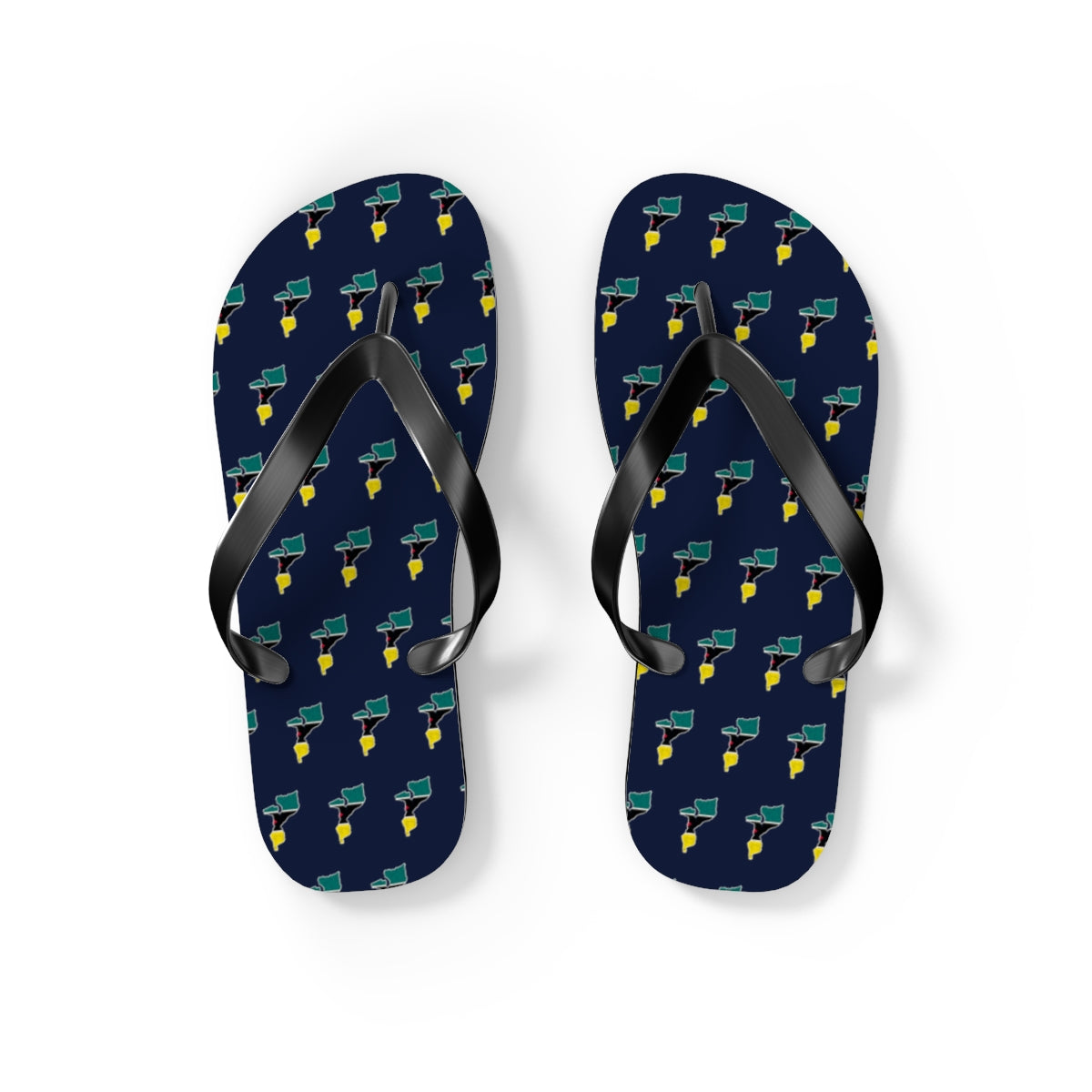Mozambique Mission flag map flip flops by Weak Things view 2