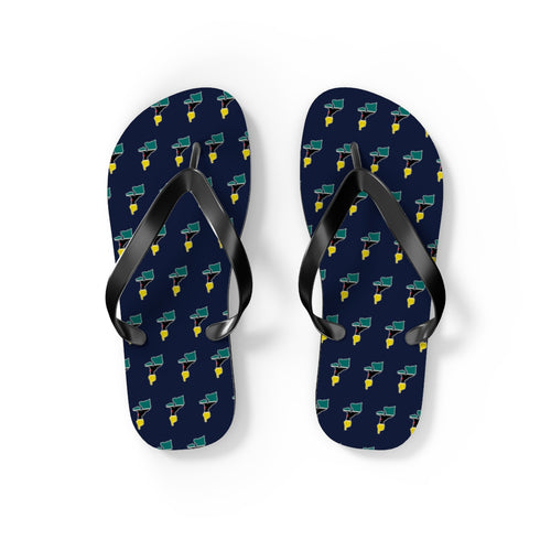 Mozambique Mission flag map flip flops by Weak Things view 2