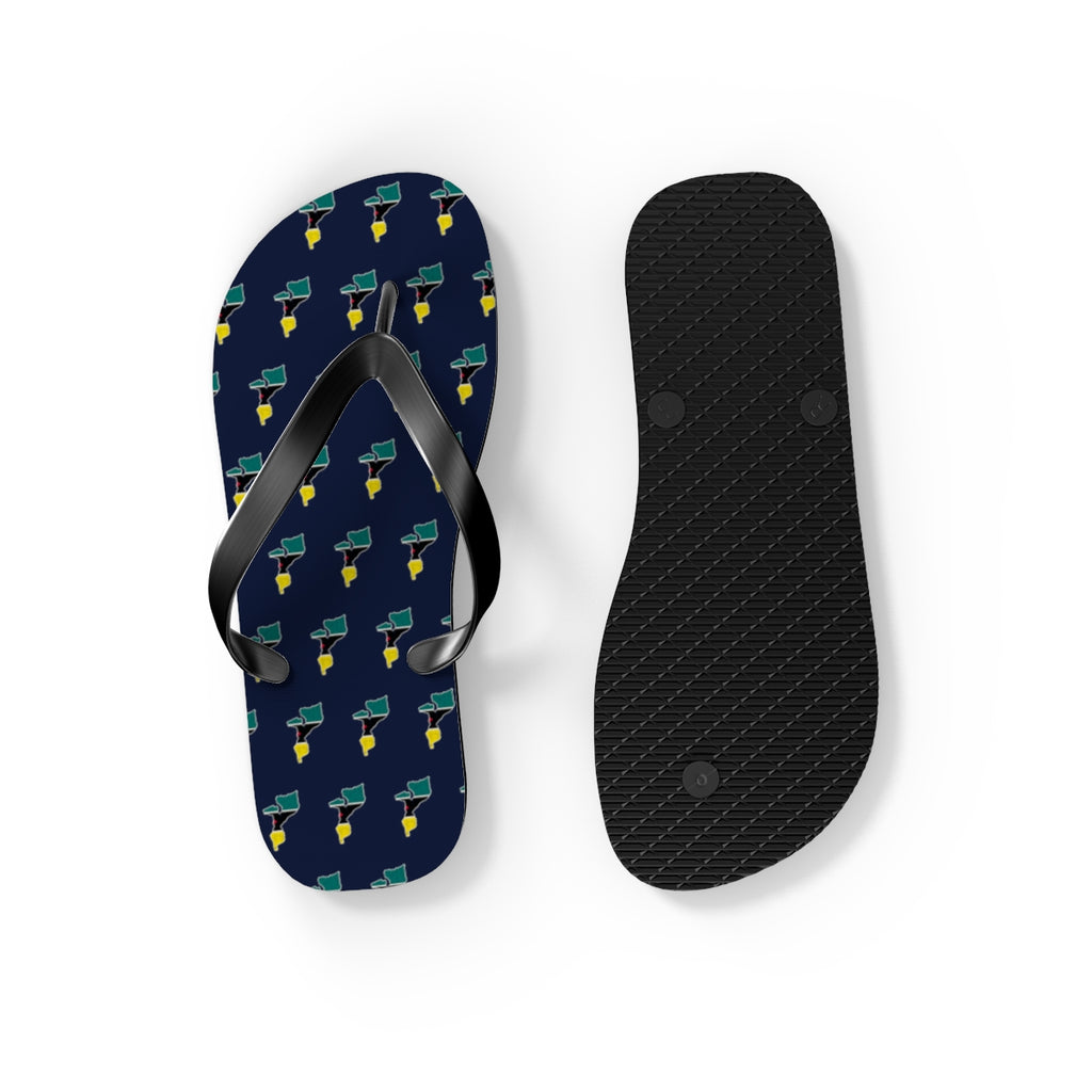 Mozambique Mission flag map flip flops by Weak Things view 4