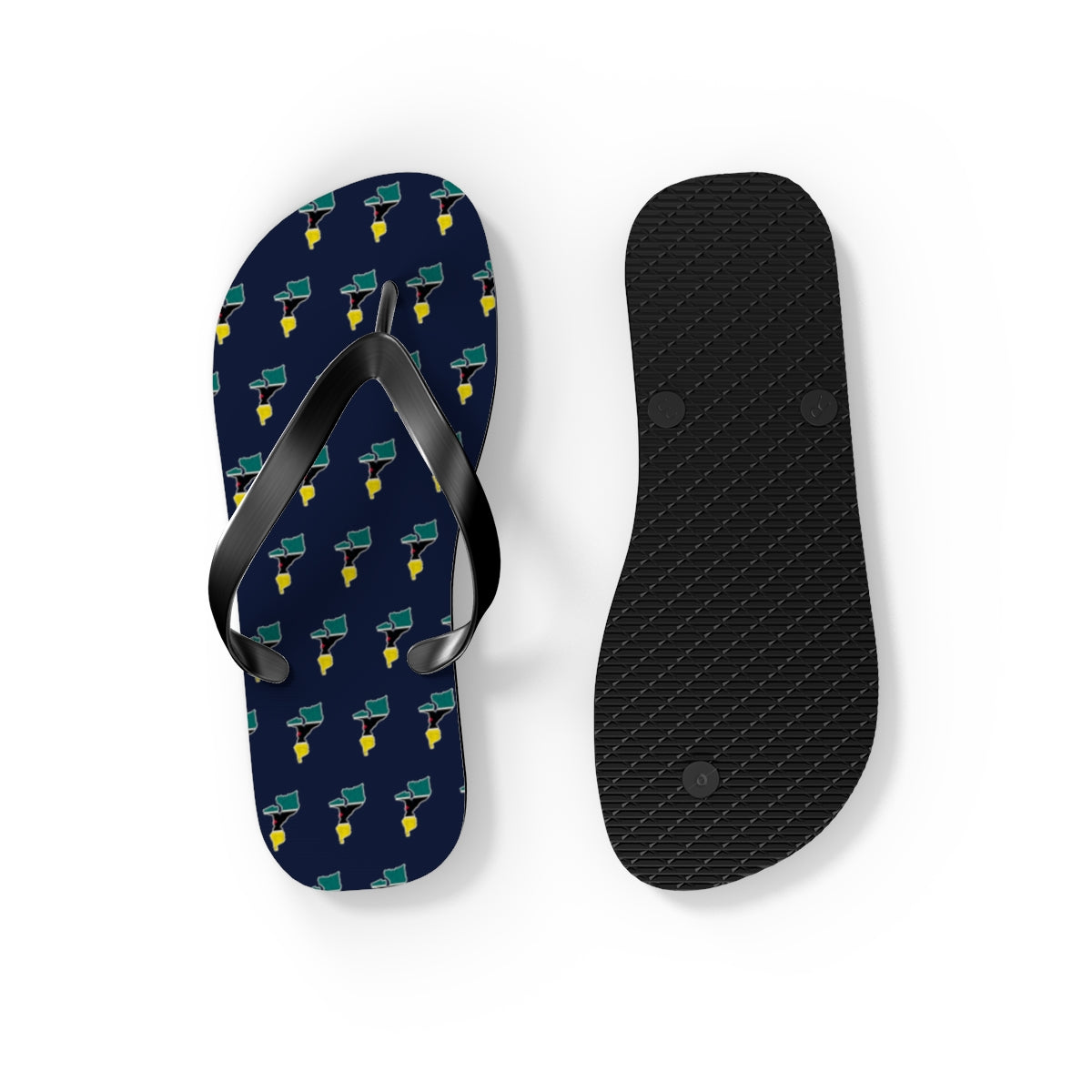 Mozambique Mission flag map flip flops by Weak Things view 4