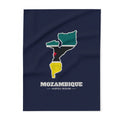 Mozambique Nampula Mission flag map fleece blanket by Weak Things