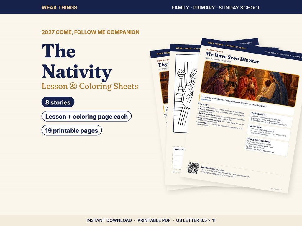 The Nativity Lesson & Coloring Sheets printable, image 1