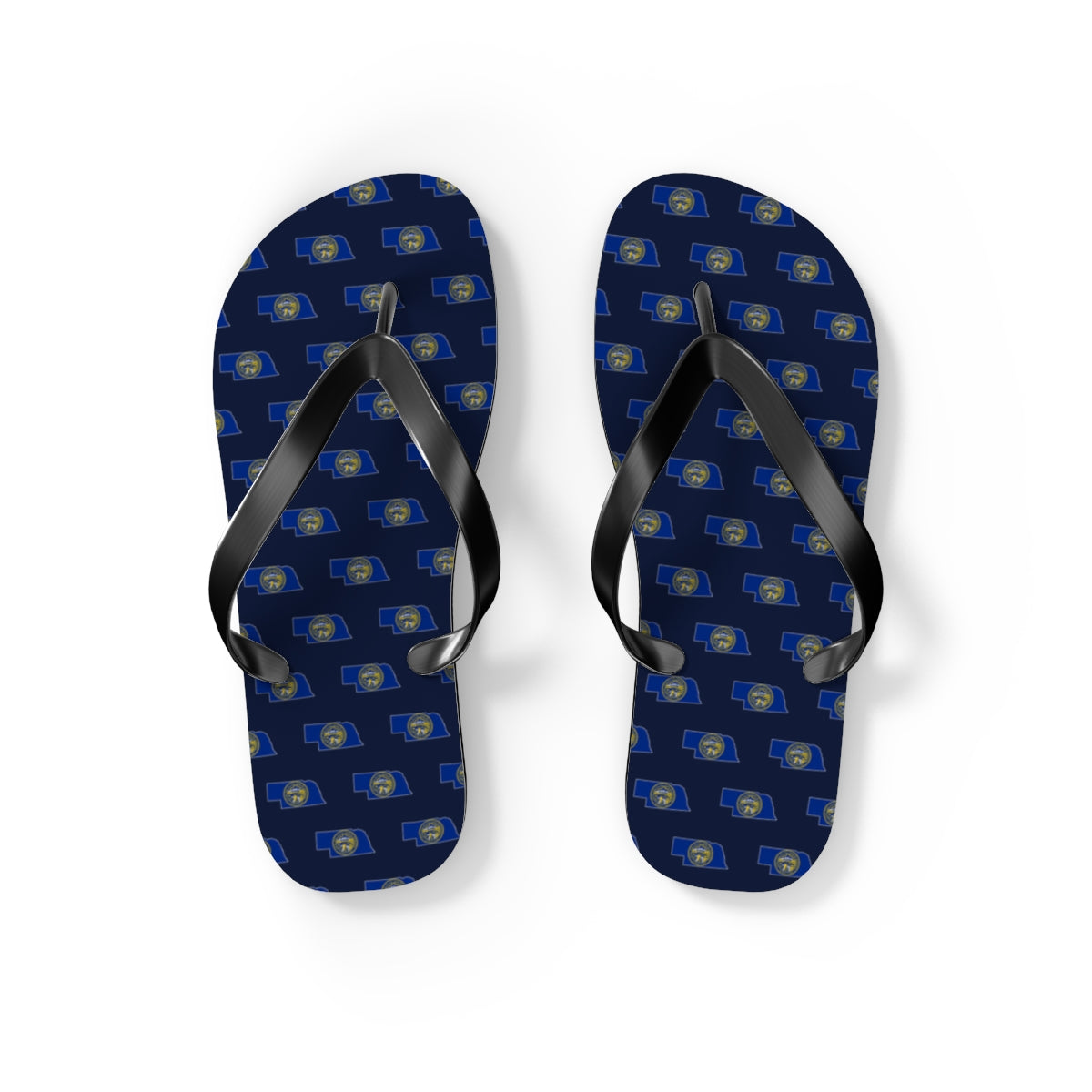 Nebraska Mission flag map flip flops by Weak Things view 2
