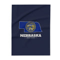 Nebraska Omaha Mission flag map fleece blanket by Weak Things