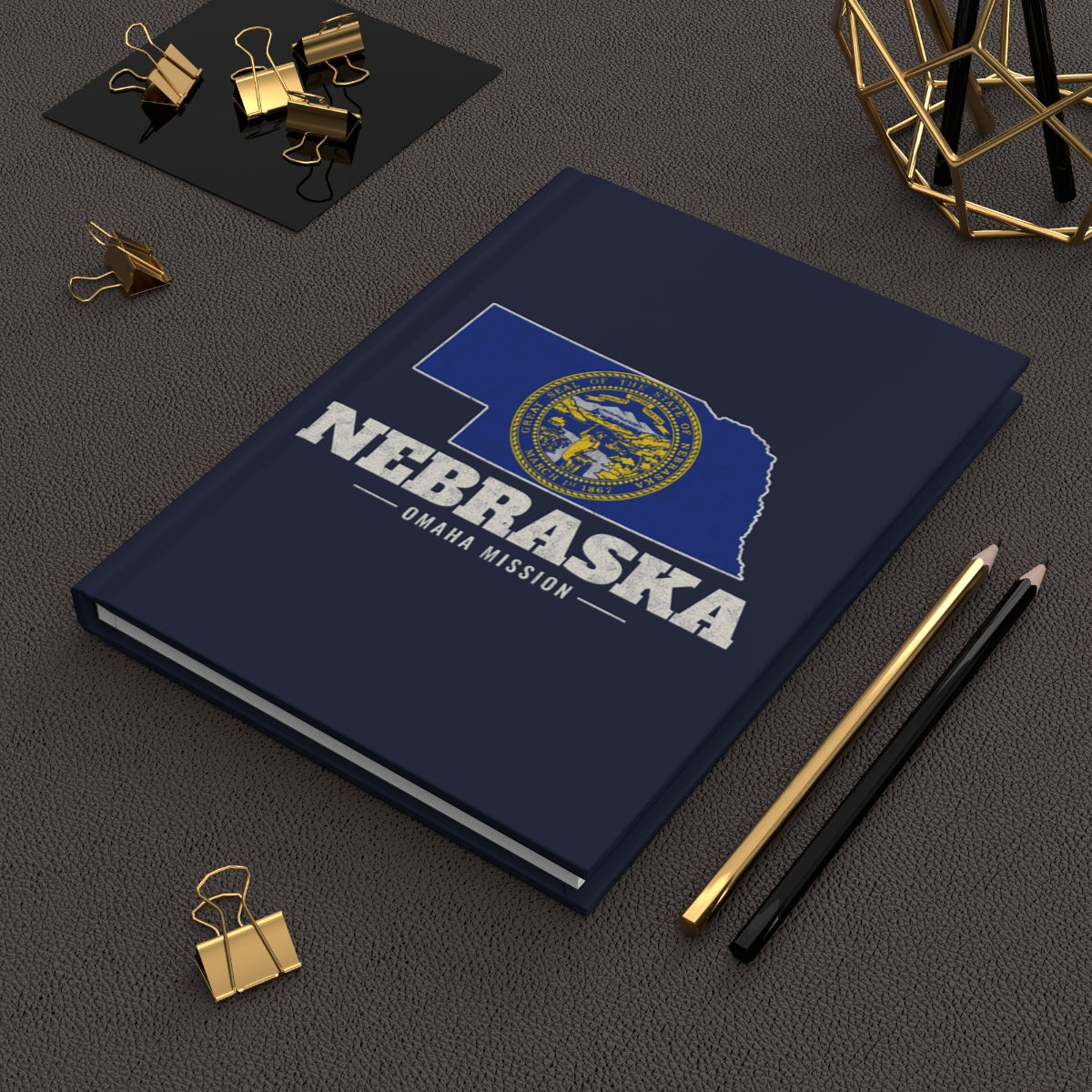 Nebraska Omaha Mission flag map journal by Weak Things view 2