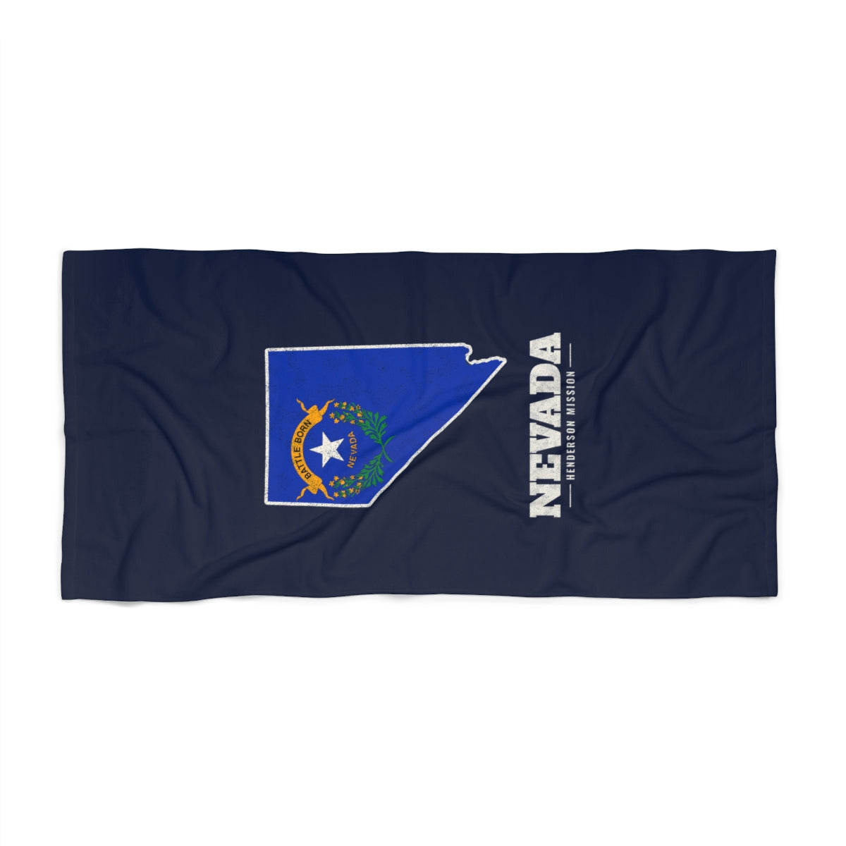 Nevada Henderson Mission flag map beach towel by Weak Things view 2