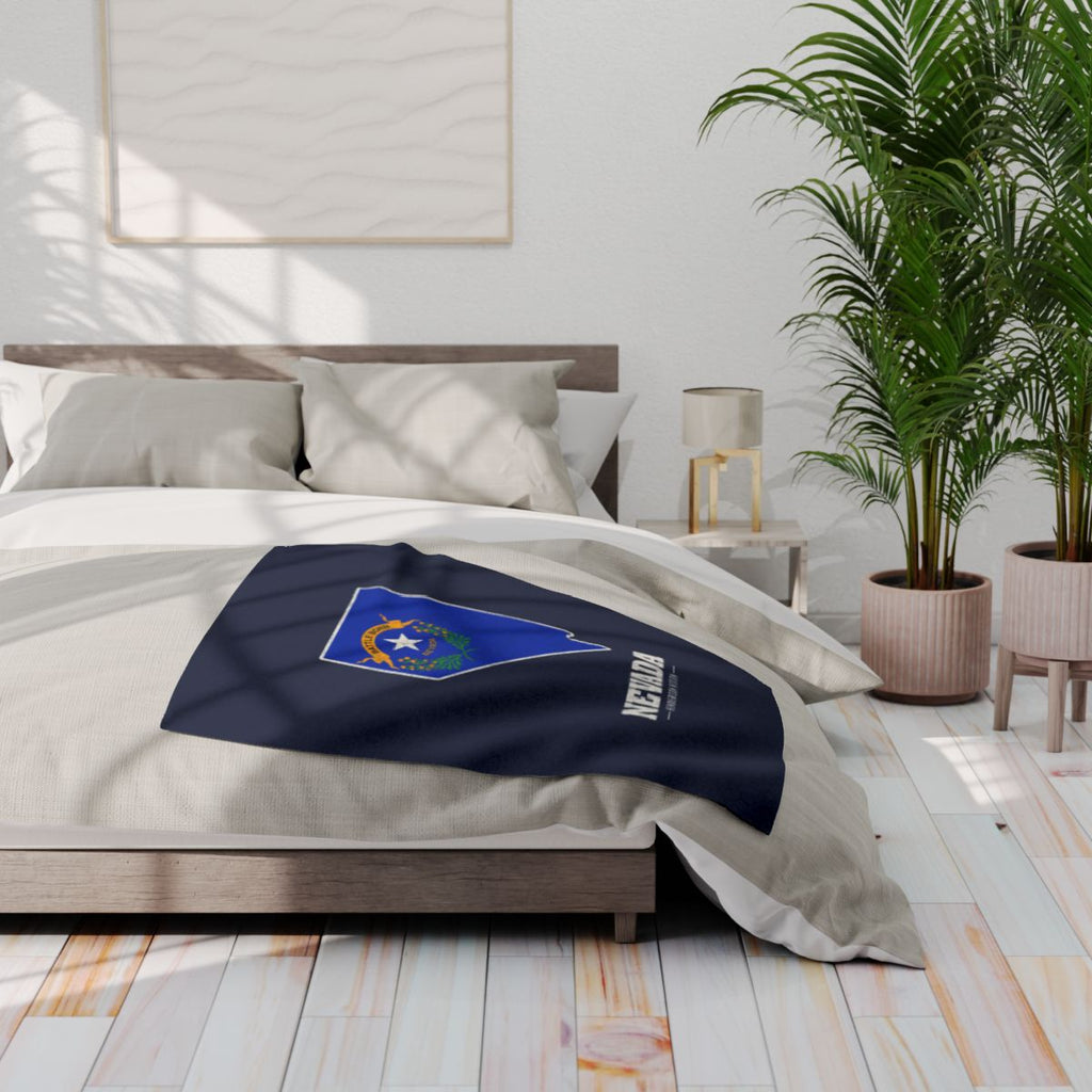 Nevada Henderson Mission flag map fleece blanket by Weak Things view 3