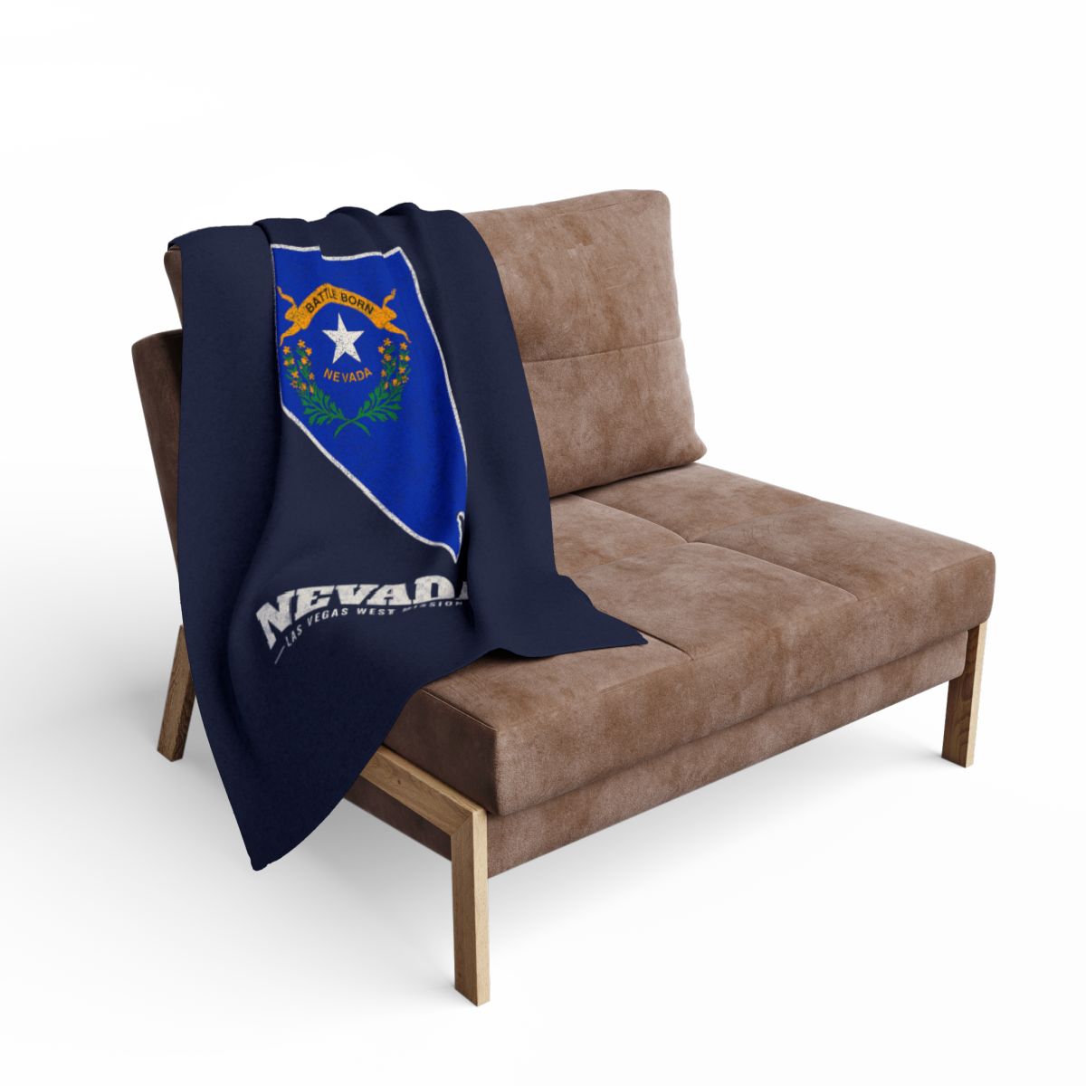 Nevada Las Vegas West Mission flag map fleece blanket by Weak Things view 2