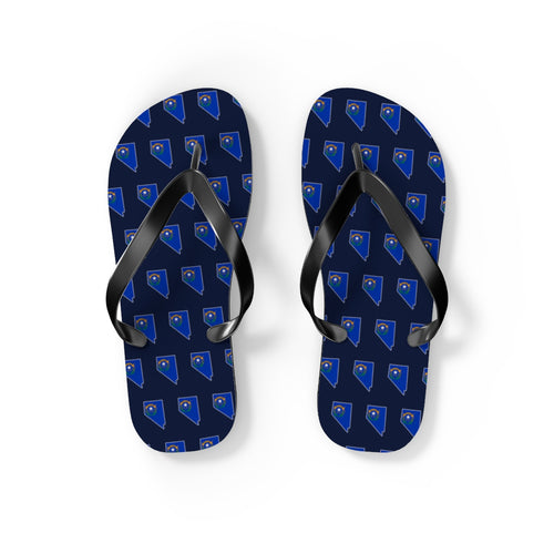 Nevada Mission flag map flip flops by Weak Things view 2