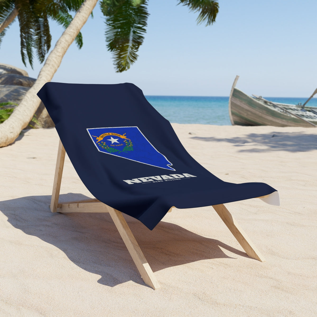 Nevada Reno Mission flag map beach towel by Weak Things