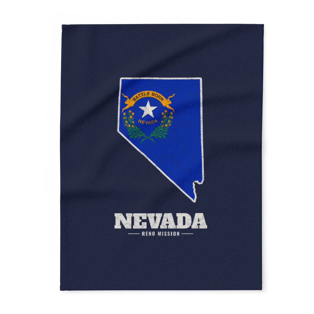 Nevada Reno Mission flag map fleece blanket by Weak Things