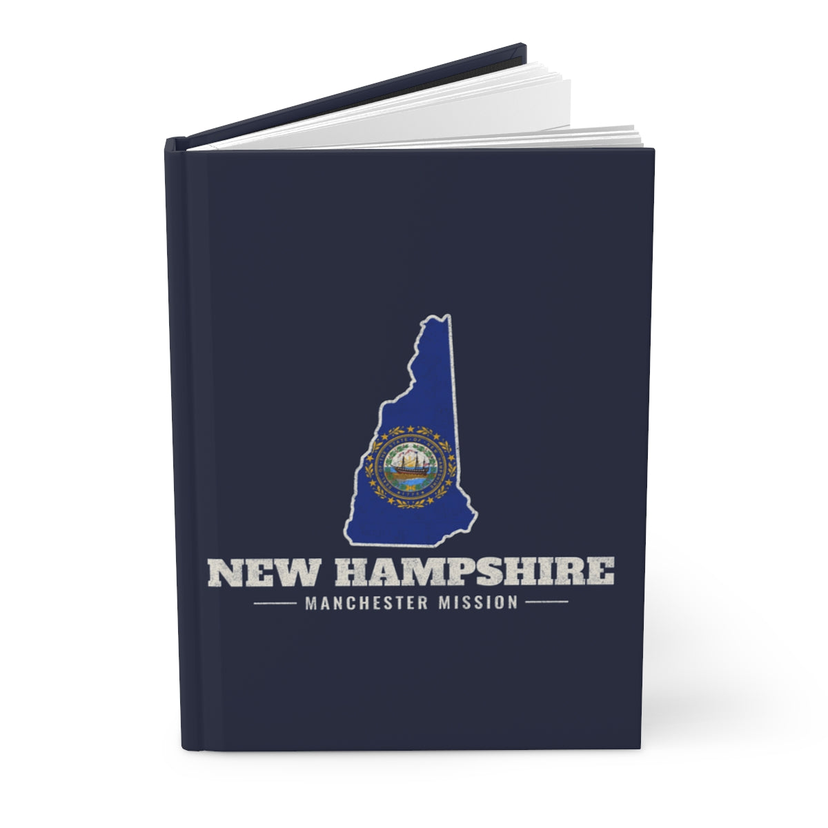 New Hampshire Manchester Mission flag map journal by Weak Things view 3