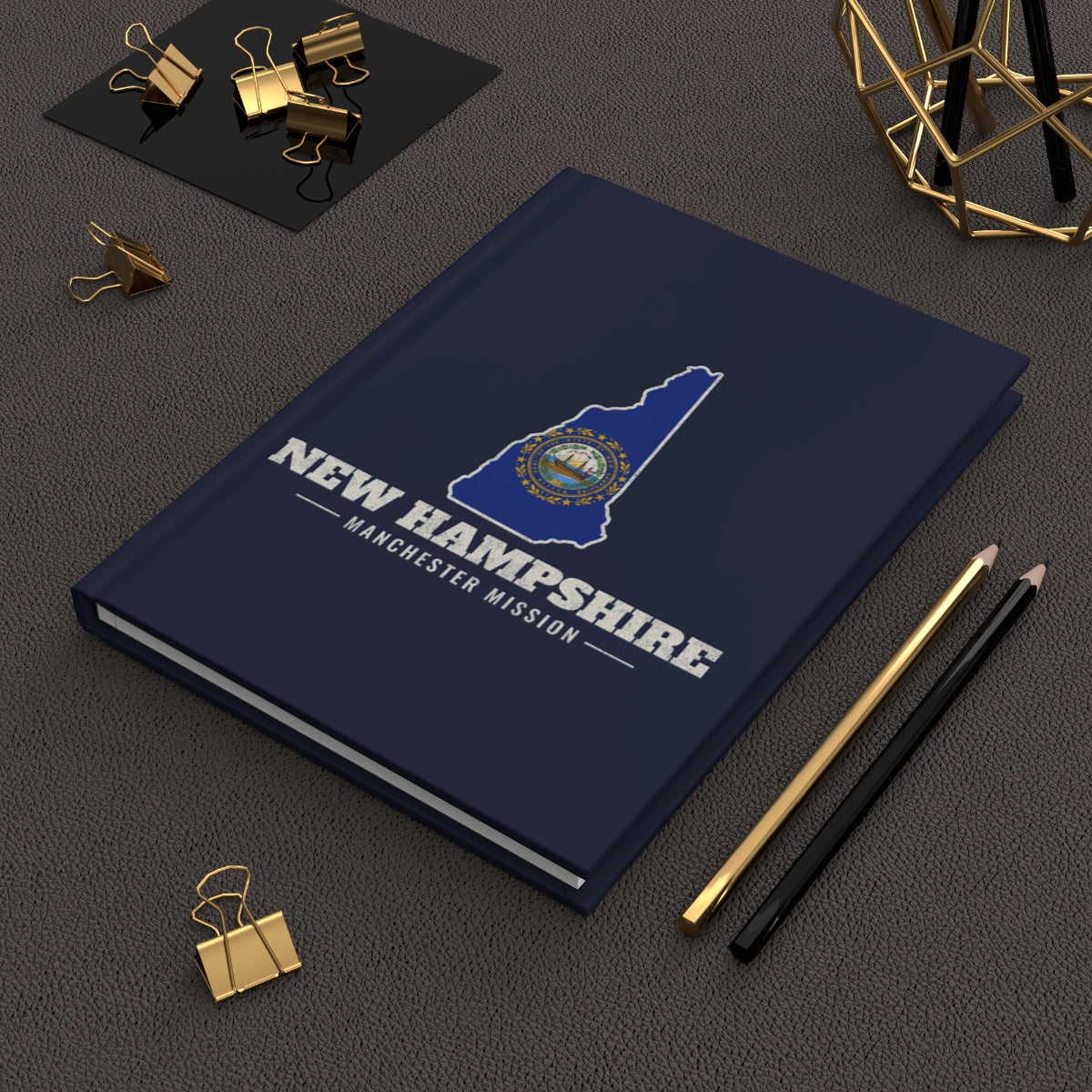 New Hampshire Manchester Mission flag map journal by Weak Things view 2