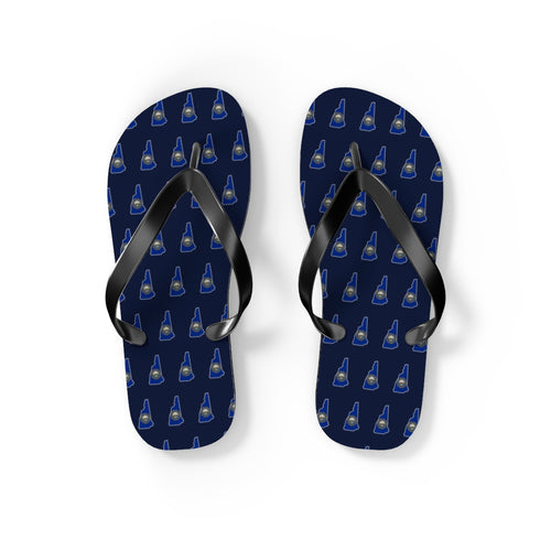 New Hampshire Mission flag map flip flops by Weak Things view 2