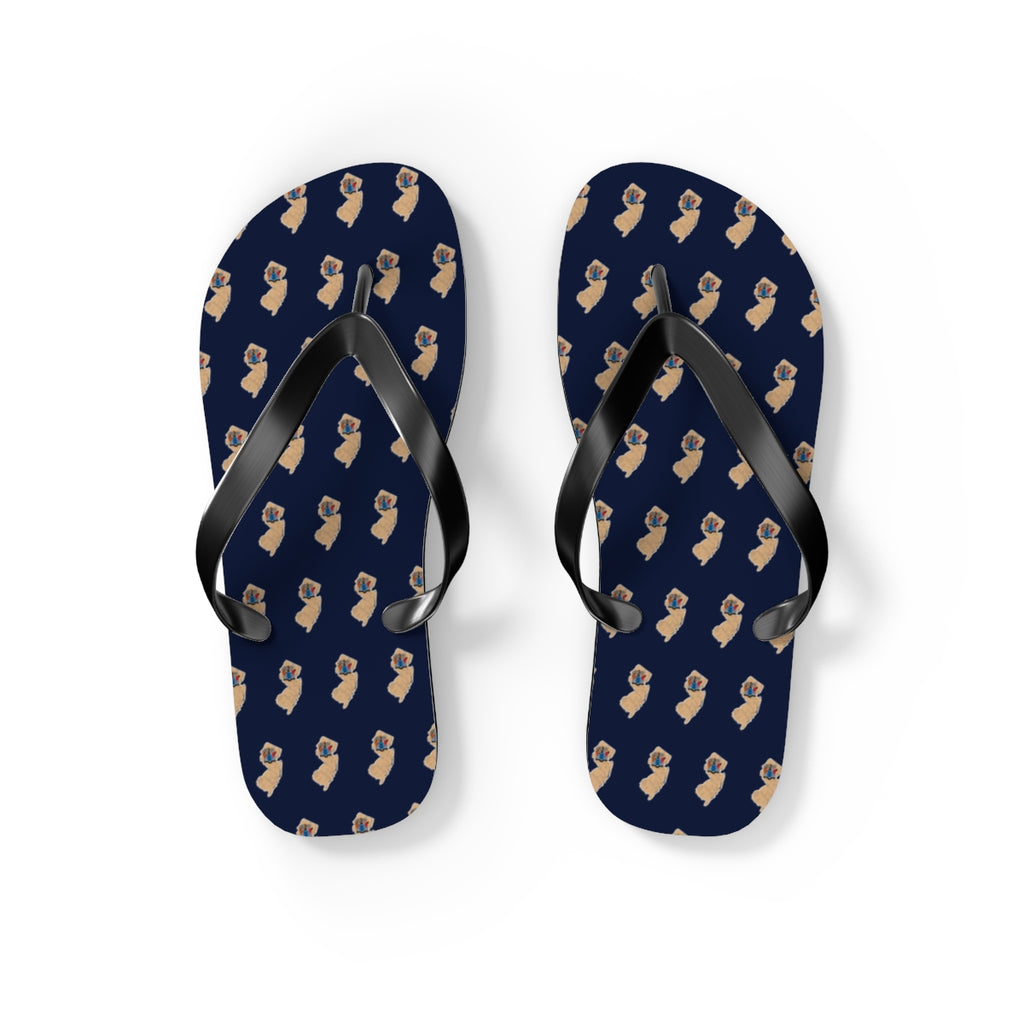 New Jersey Mission flag map flip flops by Weak Things view 2