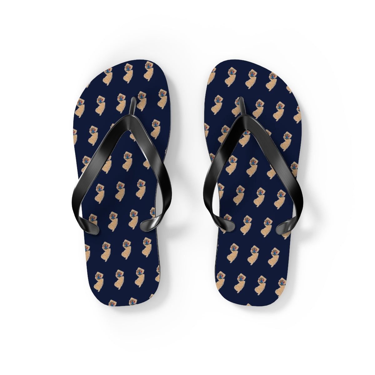 New Jersey Mission flag map flip flops by Weak Things view 2