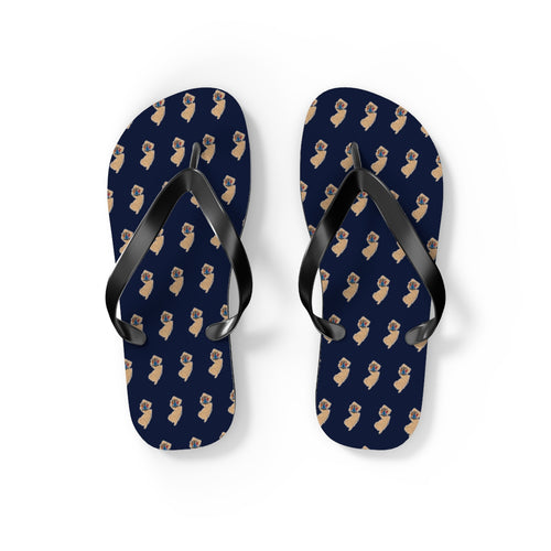 New Jersey Mission flag map flip flops by Weak Things view 2
