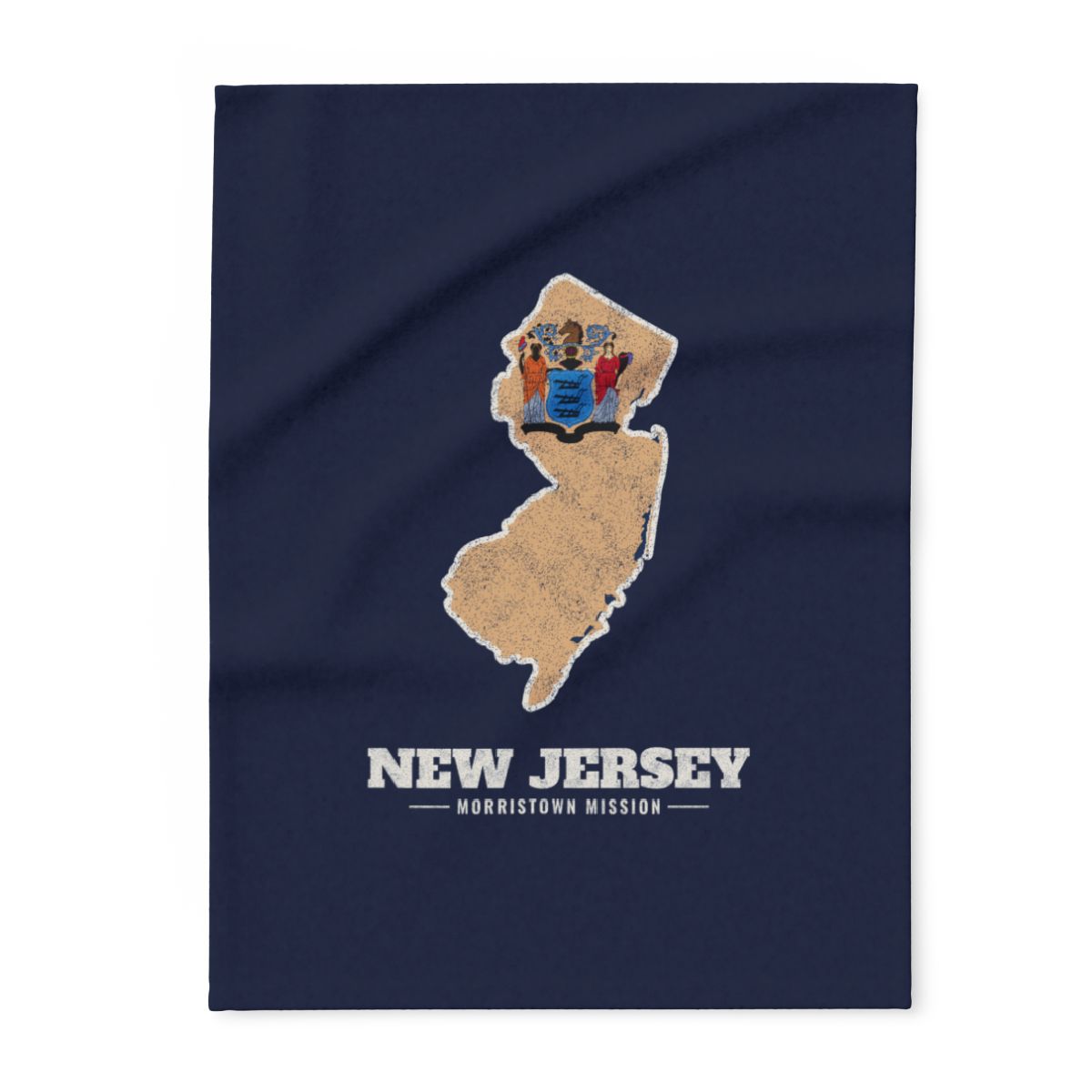 New Jersey Morristown Mission flag map fleece blanket by Weak Things