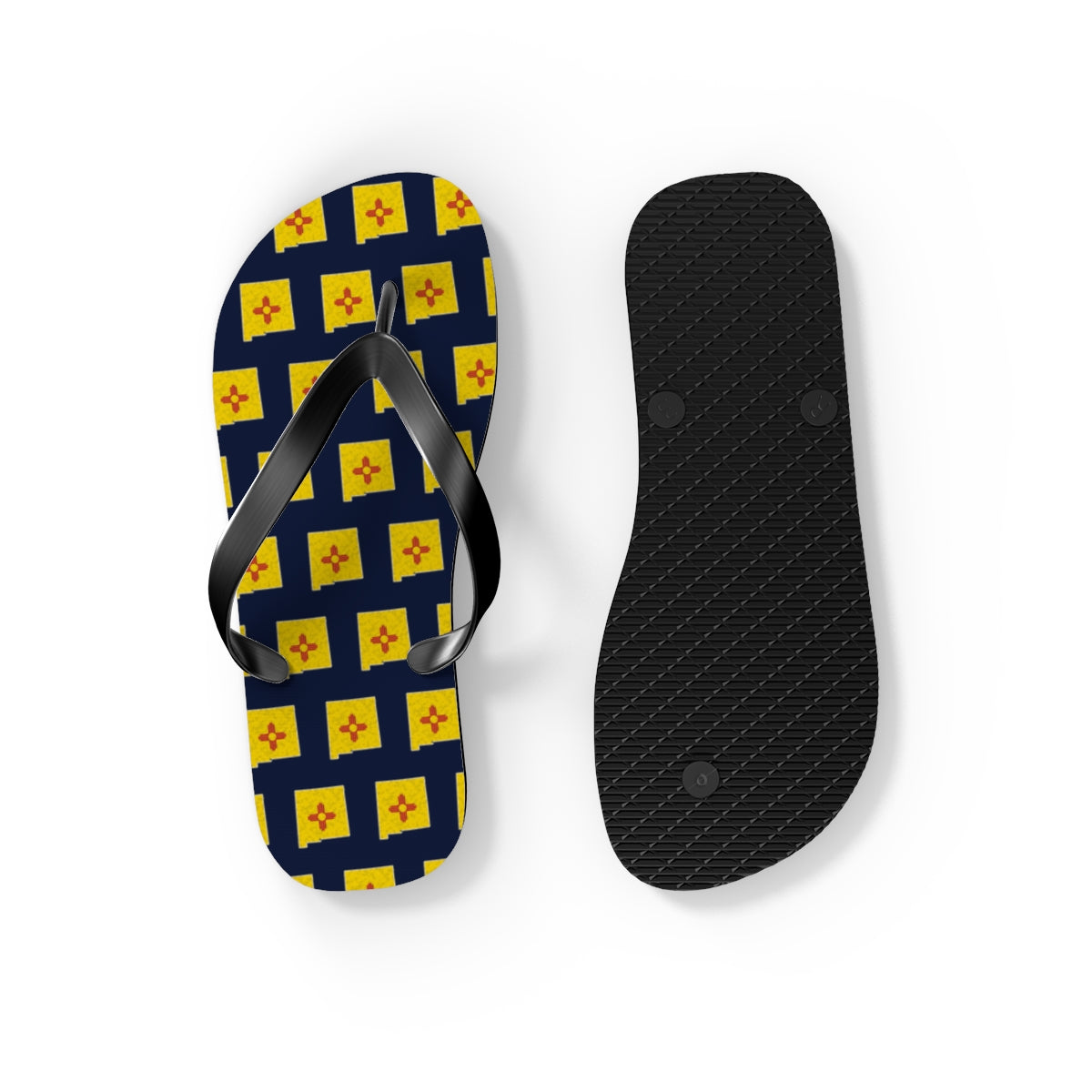 New Mexico Mission flag map flip flops by Weak Things view 4
