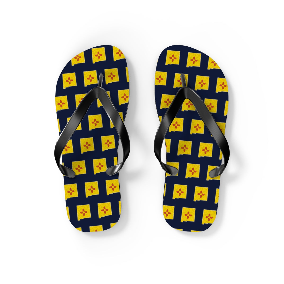 New Mexico Mission flag map flip flops by Weak Things view 2