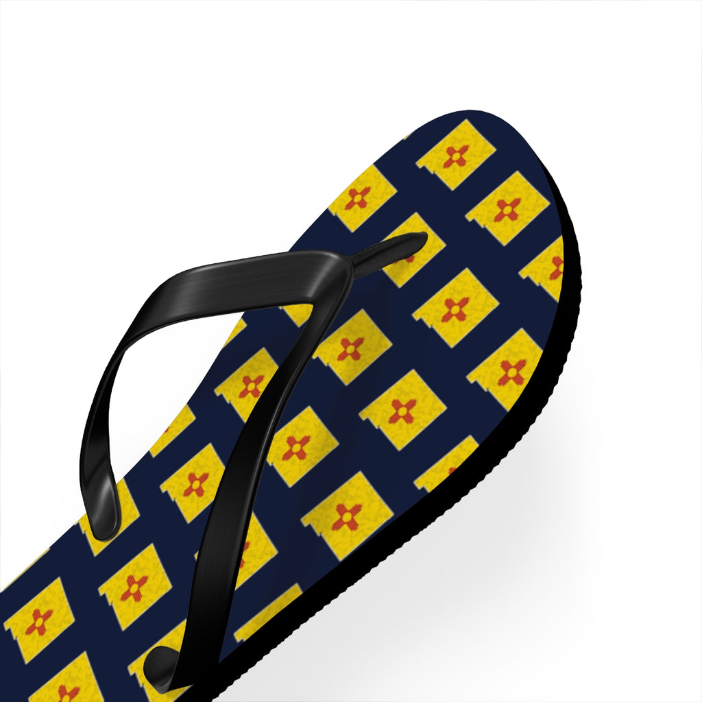 New Mexico Mission flag map flip flops by Weak Things view 3