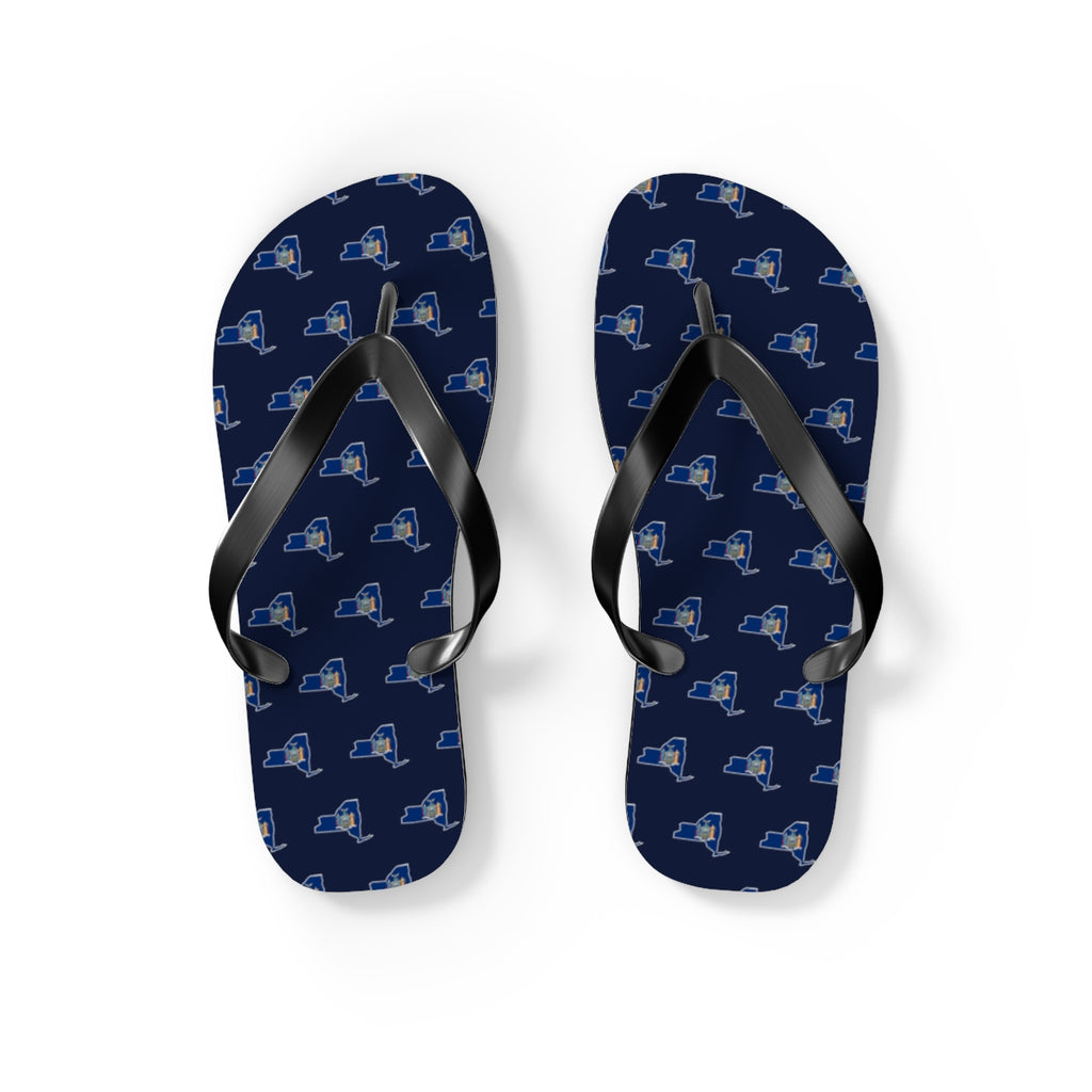 New York Mission flag map flip flops by Weak Things view 2
