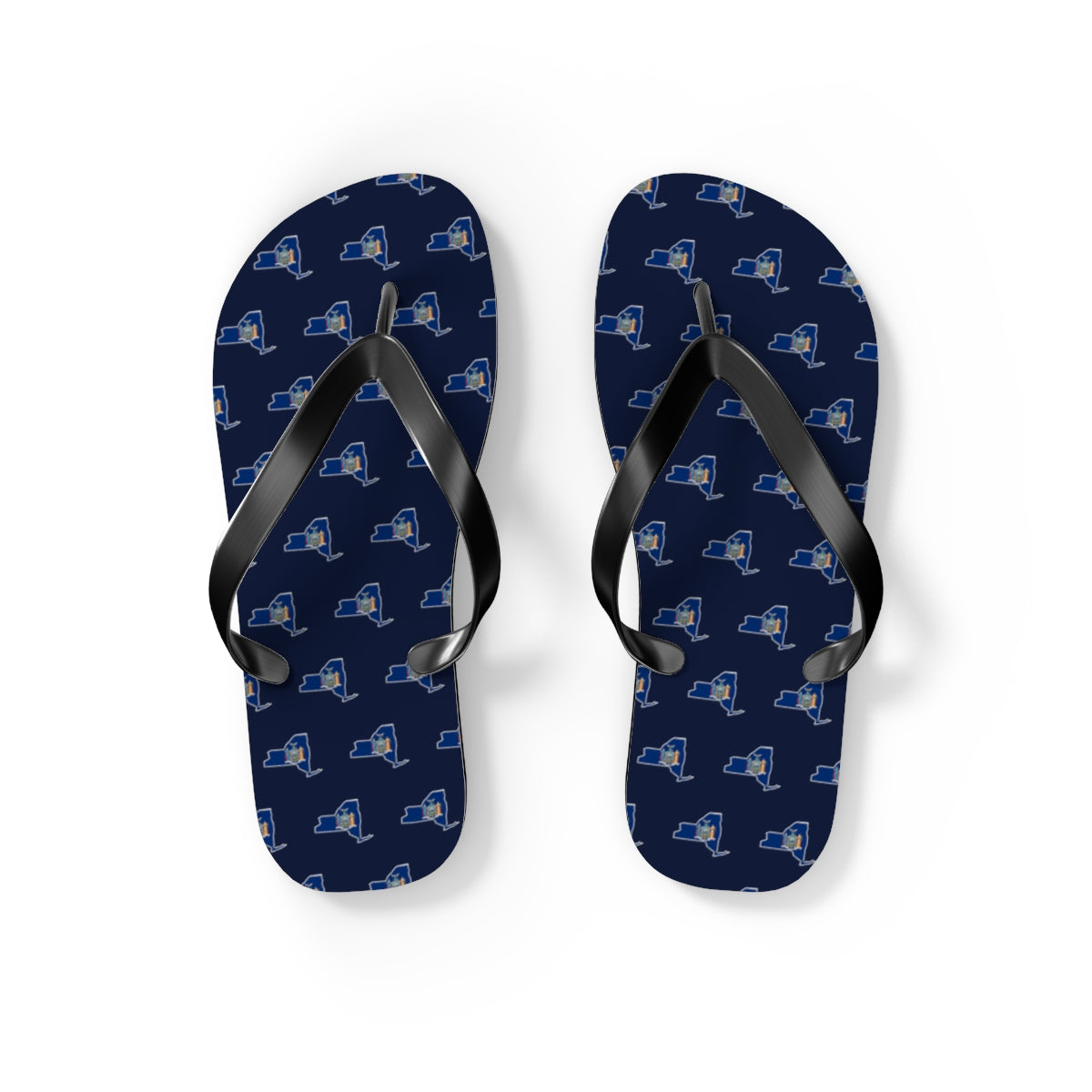 New York Mission flag map flip flops by Weak Things view 2