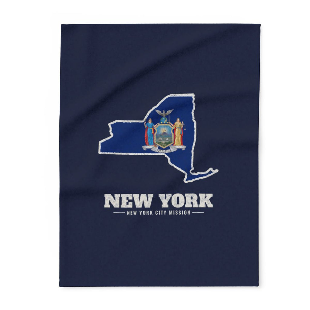 New York New York City Mission flag map fleece blanket by Weak Things