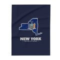 New York New York City Mission flag map fleece blanket by Weak Things