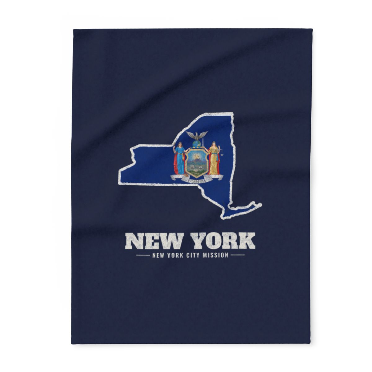 New York New York City Mission flag map fleece blanket by Weak Things
